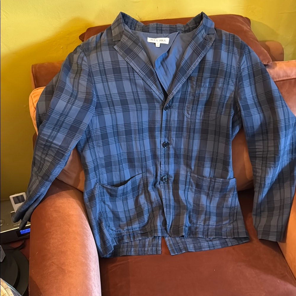 Alex Mill Blue Plaid Lightweight blazer